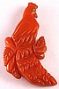 BP216 burnt orange bakelite peacock pin